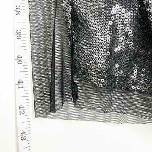 Tadashi Shoji Sequin w/Tulle Overlay One-Shoulder Cocktail Dress. Size 6 - Picture 13 of 15